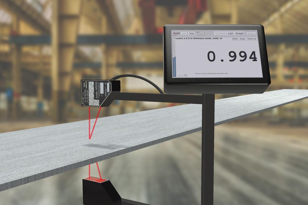 激光传感器双厚度测量